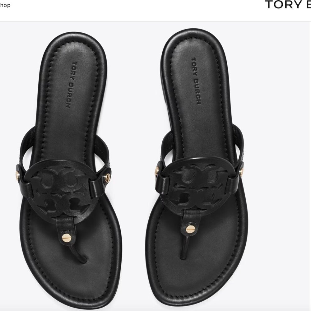 (Like New) Miller Tory Burch Sandal (perfect black) size 8